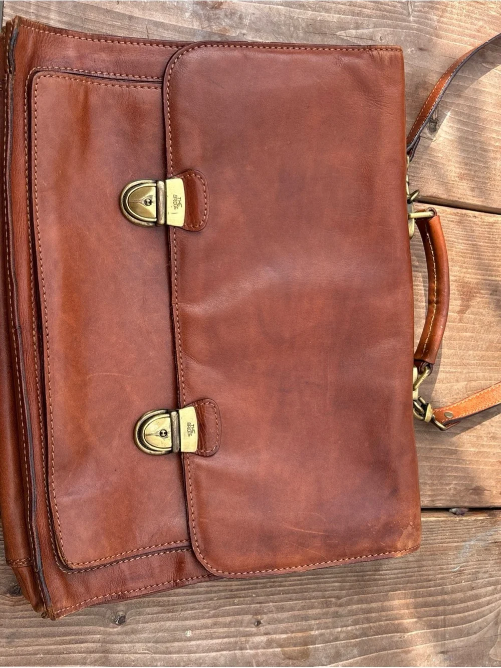 Vintage The Bridge Italy Leather Satchel Briefcase - Story Uomo - With Strap